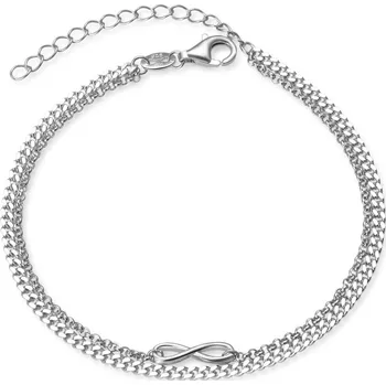 Náramek AGATO Dvojitý stříbrný náramek nekonečno AGB733/21