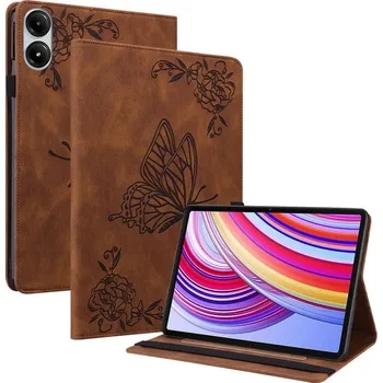 Pouzdro na tablet VSECHNONAMOBIL 104273 ART BUTTERFLY Zaklápěcí pouzdro pro Xiaomi Redmi Pad Pro / Pad Pro 5G hnědé