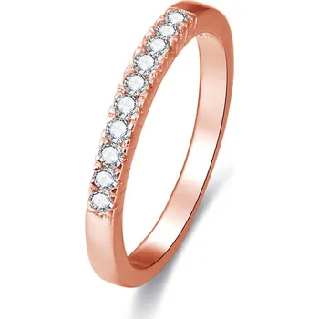 Prsten AGATO Růžově pozlacený prsten se zirkony AGG188 Velikost: 58 (2,1 g)