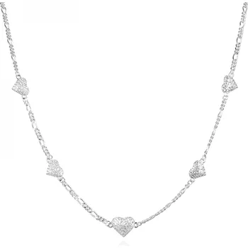 Náhrdelník AGATO Elegantní stříbrný náhrdelník se srdíčky AGS1545/47