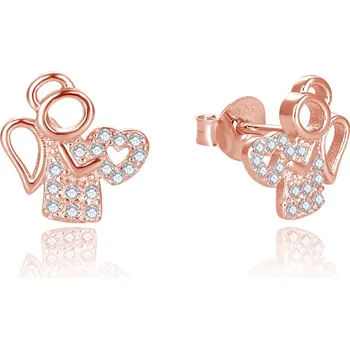 Náušnice Něžné bronzové náušnice andělíček AGUP2666-ROSE Beneto