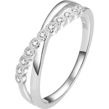 Prsten AGATO Blyštivý stříbrný prsten se zirkony AGG433 Velikost: 56 (2 g)