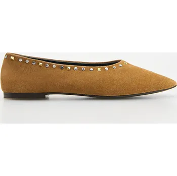 Dámské baleríny Reserved - Semišové baleríny s cvoky - mandarinková - 392CP-23X - 392CP-23X-41
