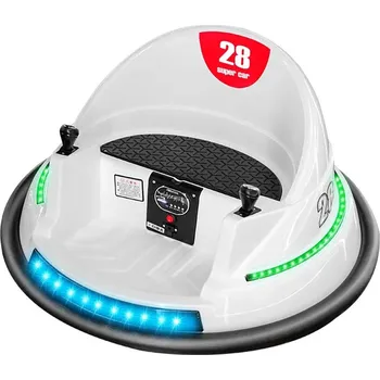 Dětské elektrovozidlo Elektrický dětský dodgem, 6V, s baterií, dálkovým ovládáním, bílý