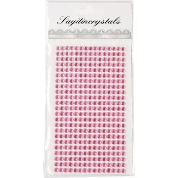 samolepka Samolepky 3D, kamínky, RŮŽOVÉ, 5mm 20x9,5cm, 345 kamínků/arch