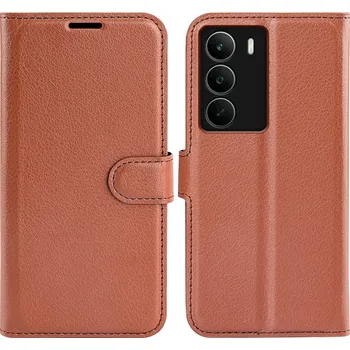 Pouzdro na mobilní telefon Litchi knížkové pouzdro na Realme C71 - hnědé