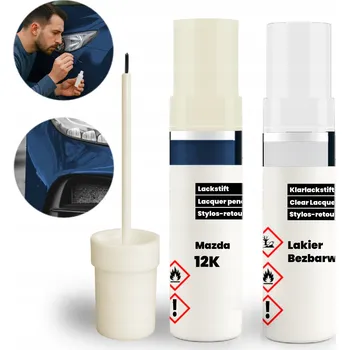 barva a nátěr na dřevo Opravná sada MAZDA 12K 2v1: Základní lak + Bezbarvý lak s štětečkem