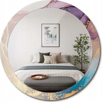 Zrcadlo Zrcadlo s potiskem do koupelny, kuchyně, předsíně - Mramorový kámen, průměr 90 cm