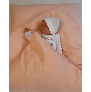 Zavinovačka Pro útulný domov Péřová zavinovačka mušelínová Fauna meruňková 4v1 TYP zavinovačky: KLASIK, ROZMĚR zavinovačky a polštářku: 80 x 80 cm + 40 x 60 cm