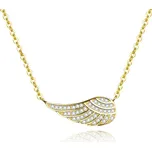AGATO Jemný pozlacený stříbrný náhrdelník s křídlem AGS298/47-GOLD