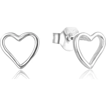 Náušnice AGATO Stříbrné minimalistické srdíčkové náušnice AGUP2691