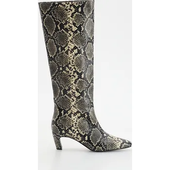 Dámské kozačky Reserved - Kožené kozačky na podpatku - vícebarevná - 597EV-MLC - 597EV-MLC-36