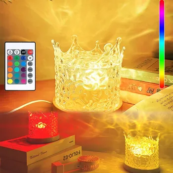 Projekční technika PROJEKTOR POLÁRNÍ ZÁŘE LED KŘIŠŤÁLOVÁ NOČNÍ LAMPA S DÁLKOVÝM OVLADAČEM 16 BAREV