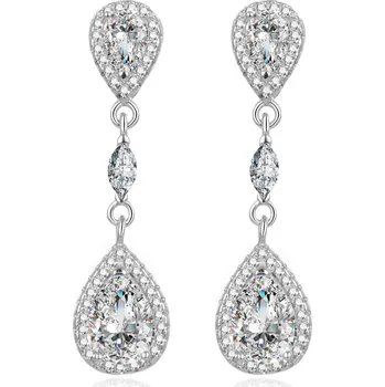 Náušnice AGATO Visací stříbrné náušnice se zirkony AGUP864L