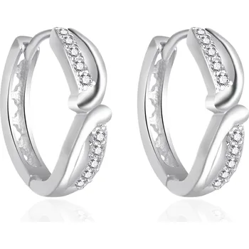 Náušnice AGATO Elegantní kruhové náušnice se zirkony AGT-E058KW