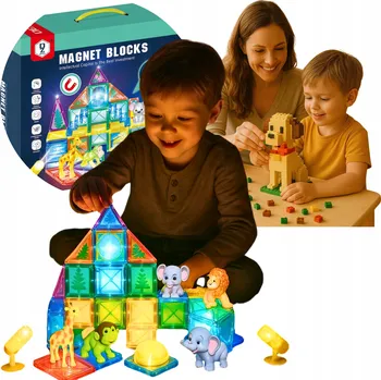 ostatní stavebnice MAGNETICKÉ STAVEBNICE 64ks KONSTRUKČNÍ VZDĚLÁVACÍ GLORIFIKAČNÍ 127A-1 +