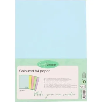 Barevný papír BAREVNÝ PAPÍR do tiskáren výkresů SVĚTLÝ 250 listů A4 80 g Kreativní