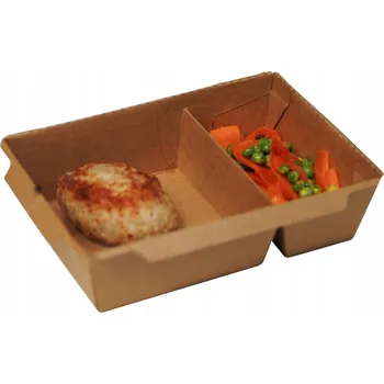 Jednorázové nádobí Jednorázový papírový obědový box s VÍKEM 900ml 200ks