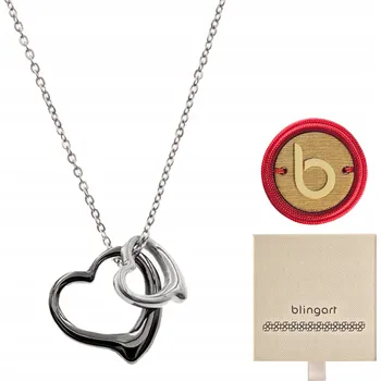 Náhrdelník Stříbrný náhrdelník srdce dvojité sada celebritka BLINGART