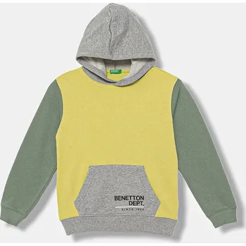 Dětská móda Dětská bavlněná mikina United Colors of Benetton 3J68C204V.G.seasonal zelená 71X, vel. 120