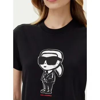 Dámské tričko Dámské černé triko Karl Lagerfeld, S (Tričko Lagerfeld doprava zdarma)