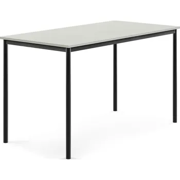 Jídelní stůl Stůl SONITUS, 1600x800x900 mm, antracitově šedé nohy, HPL deska tlumící hluk, šedá