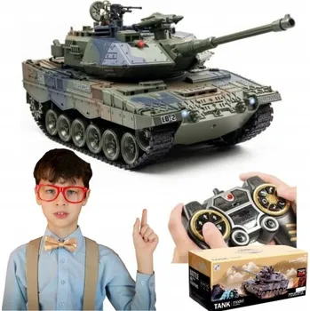 RC model auta Velký dálkově ovládaný kouřící TANK na kuličky 2.4GHz 1:18 LEOPARD 2