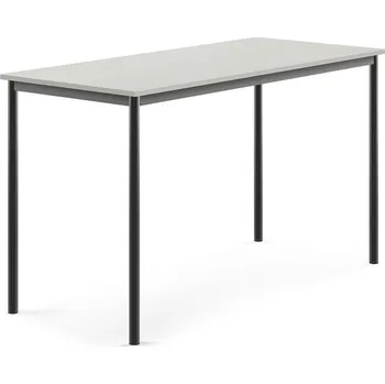 Jídelní stůl Stůl SONITUS, 1600x700x900 mm, antracitově šedé nohy, HPL deska tlumící hluk, šedá