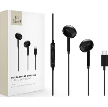 Sluchátka Tech-Protect | Tech-Protect Ultraboost Core G2 sluchátka do uší USB-C, černé