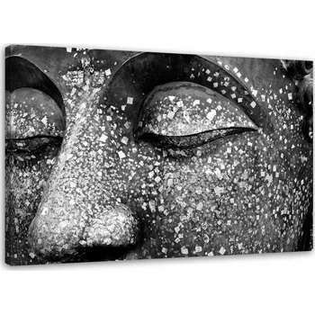 Obraz OBRAZ NA PLÁTNĚ Buddha Zen Šedý 60x40
