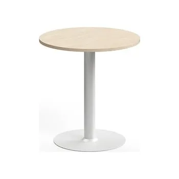 Jídelní stůl Stůl ALVA, Ø700x720 mm, vysokotlaký laminát, bílá/bříza