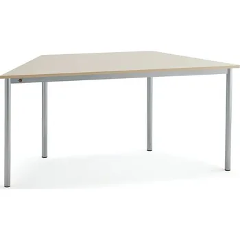 Jídelní stůl Stůl BORÅS TRAPETS, 1600x800x720 mm, stříbrné nohy, HPL deska, šedá