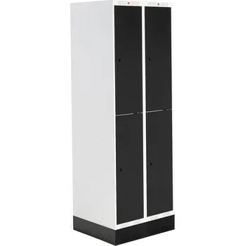 Šatní skříň Šatní skříňka ROZ, 2 sekce, 4 boxy, se soklem, 1890x600x550 mm, černá