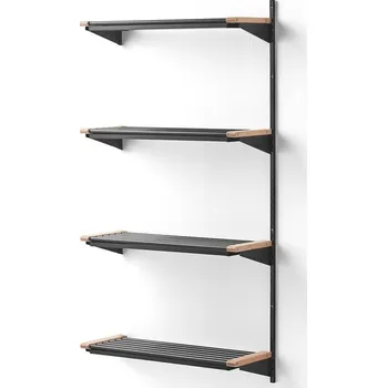 Věšák Regál na boty JEPPE, přídavná sekce, 4 police, 1790x900x300 mm, bříza/tmavě šedá