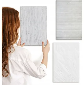 Obraz Sada obrazů na plátně k zavěšení Světlé struktury vzory písku 3x 20x30 cm