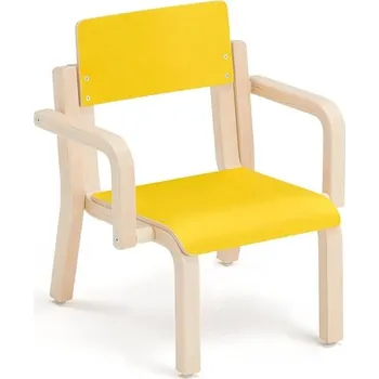 Jídelní židle Dětská židle DANTE, s područkami, výška 260 mm, bříza/žlutá