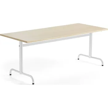Jídelní stůl Stůl PLURAL, 1800x800x720 mm, akustická HPL deska, bříza, bílá