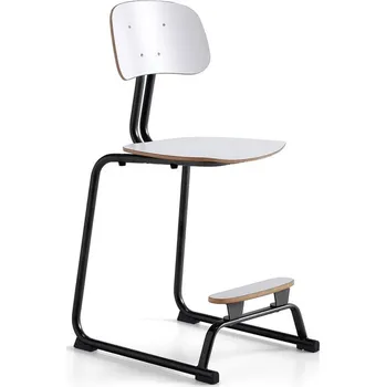 Jídelní židle Školní židle YNGVE, ližinová podnož, výška 610 mm, antracitově šedá/bílá