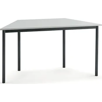 Jídelní stůl Stůl BORÅS TRAPETS, 1400x700x720 mm, antracitově šedé nohy, HPL deska, bílá