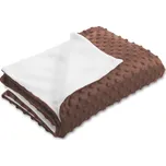 Dětská oboustranná deka Minky TOP 3D puntíky/Polar MKP-052 Čokoládově hnědá 75x100 cm