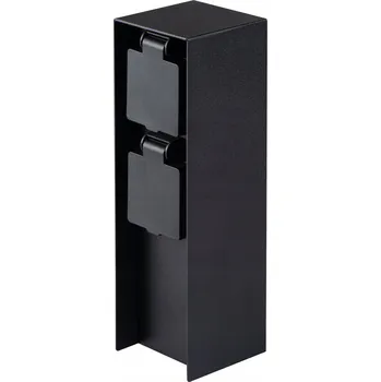 Venkovní osvětlení Kanlux Dasto Zahradní sloupek elektrický se 2x zásuvkou antracit IP44 23 cm