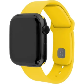 Řemínek na hodinky Set silikonových řemínků FIXED Silicone Sporty Strap pro Apple Watch 42/44/45/46mm, žlutý
