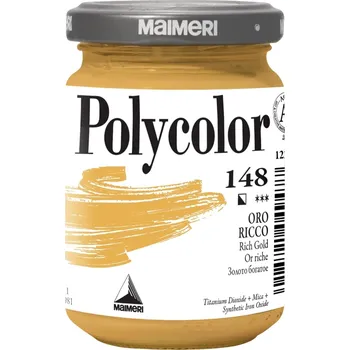 Vodová barva Maimeri Vynil Polycolor Akrylová barva Rich Gold 148 140 ml 1 ks