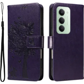 Pouzdro na mobilní telefon Trees knížkové pouzdro na Xiaomi Redmi 15 4G (171mm) - fialové