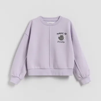 Dívčí mikina Reserved - Mikina Pusheen - levandulová - 282FA-04X - 282FA-04X-116