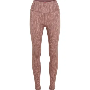 Dámské termoprádlo Dámské legíny Icebreaker Women Merino 260 Tech Vertex High Rise Leggings Delta Lines AOP Velikost: L / Barva: hnědá