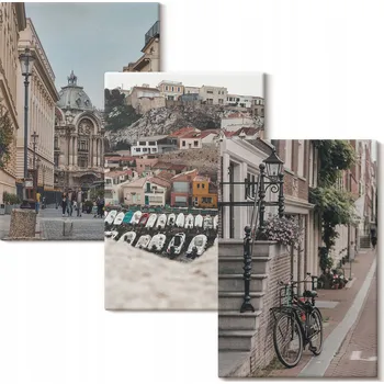 Obraz Vícedílná Sada Obrazů do Galerie Půvabné uličky přístavních měst 3x 20x30 cm