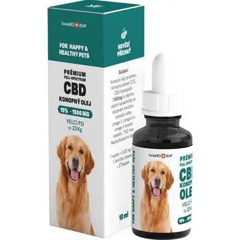 CBD SwissMEDHEMP CBD konopný olej 15%, 10 ml - velký pes