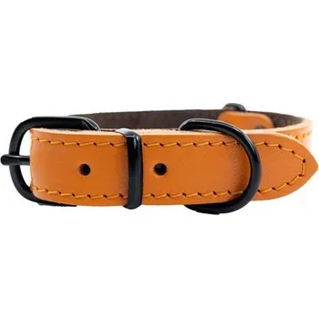 Obojek pro psa BAFPET Kožený obojek HERRY MINI, černé kování - Oranžová