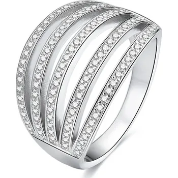 Prsten AGATO Stříbrný prsten se zirkony AGG338 Velikost: 54 (4,9 g)